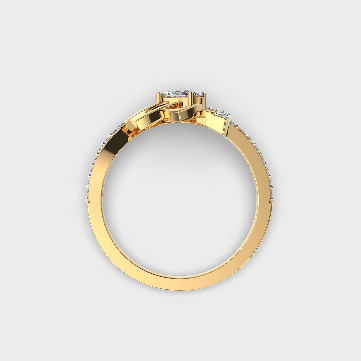 Refreshing Lotus Diamond Ring