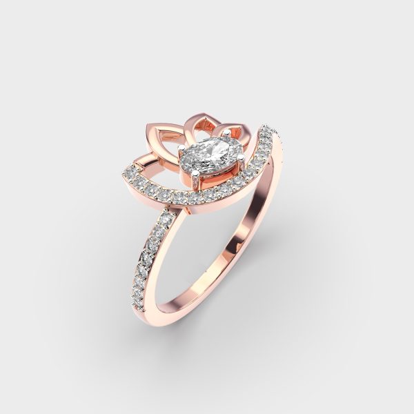 Refreshing Lotus Diamond Ring