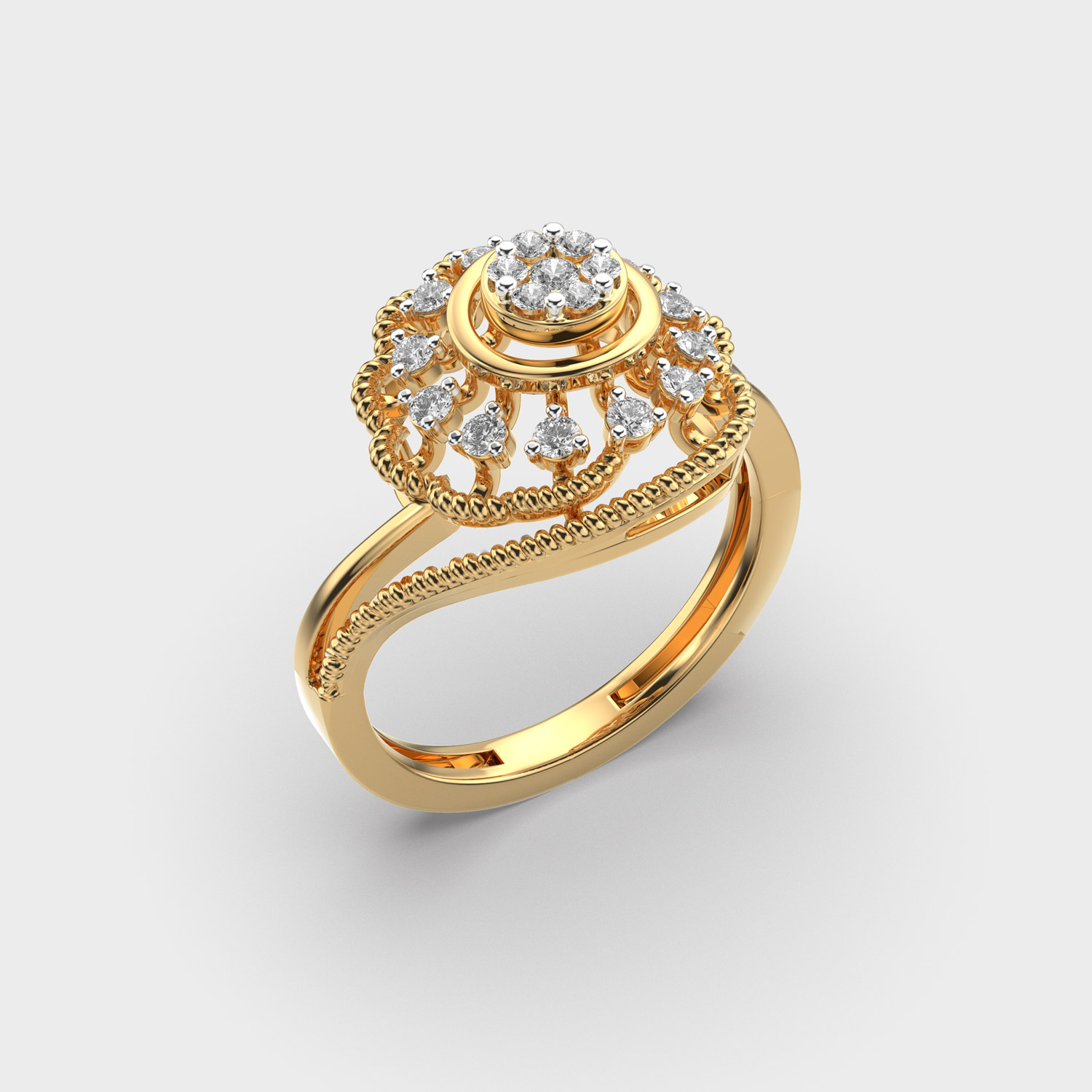 Graceful Ornate Diamond Ring