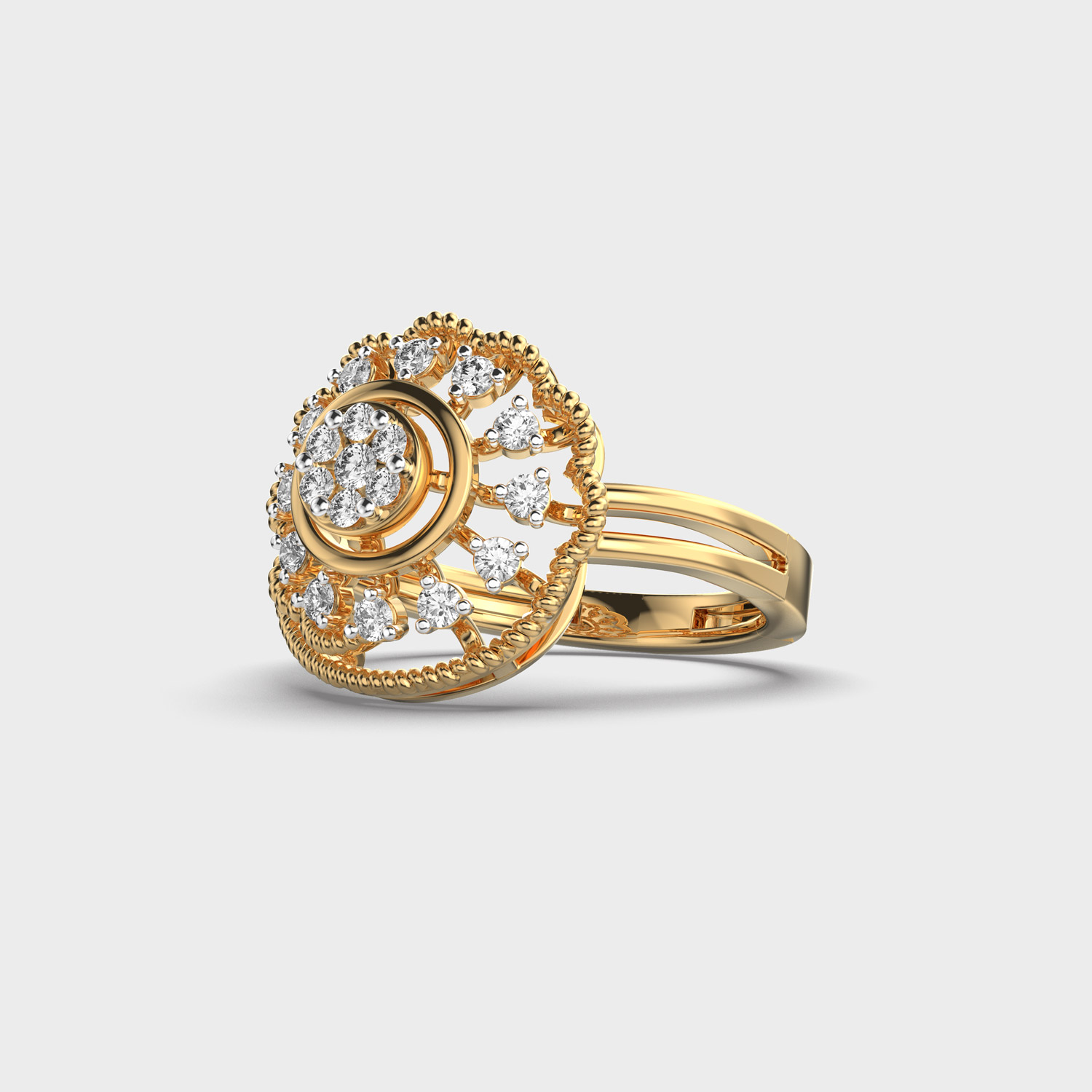 Graceful Ornate Diamond Ring