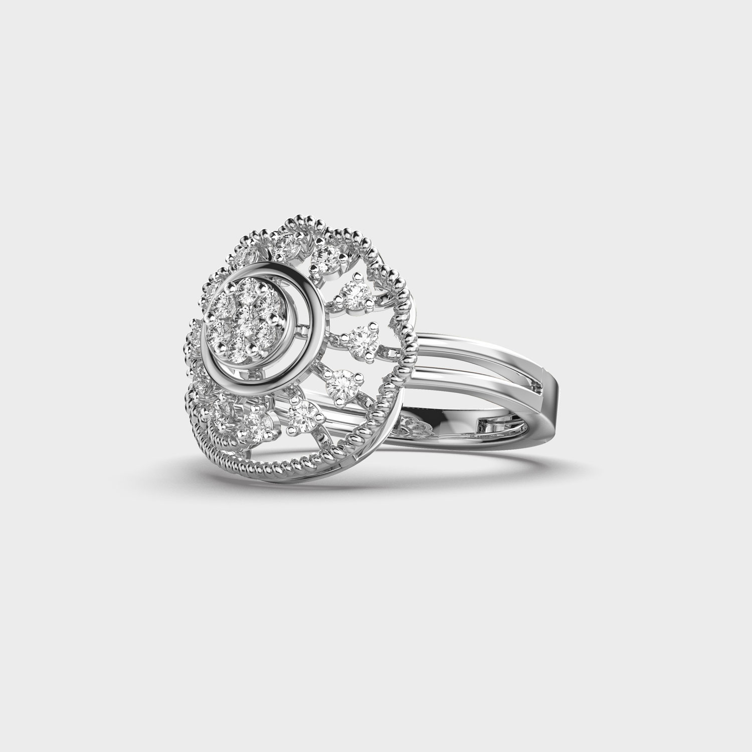 Graceful Ornate Diamond Ring