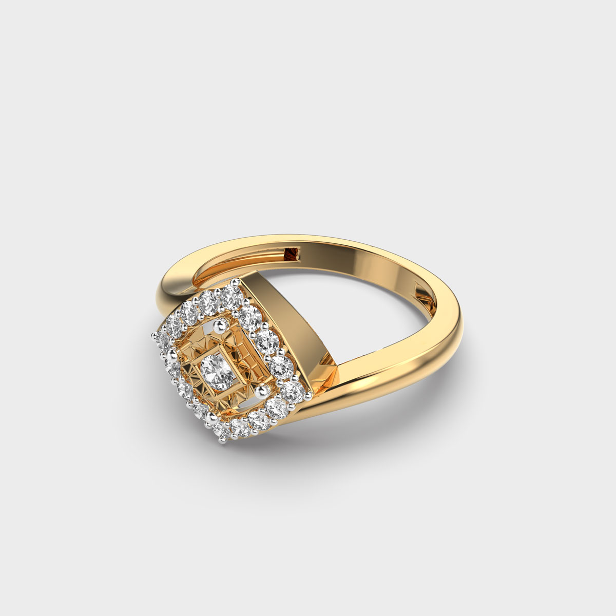 Quaint Quad Diamond Encrusted Ring