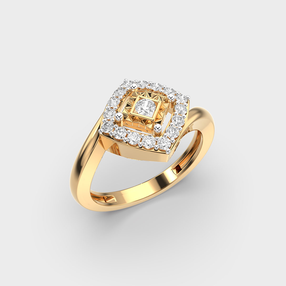 Quaint Quad Diamond Encrusted Ring