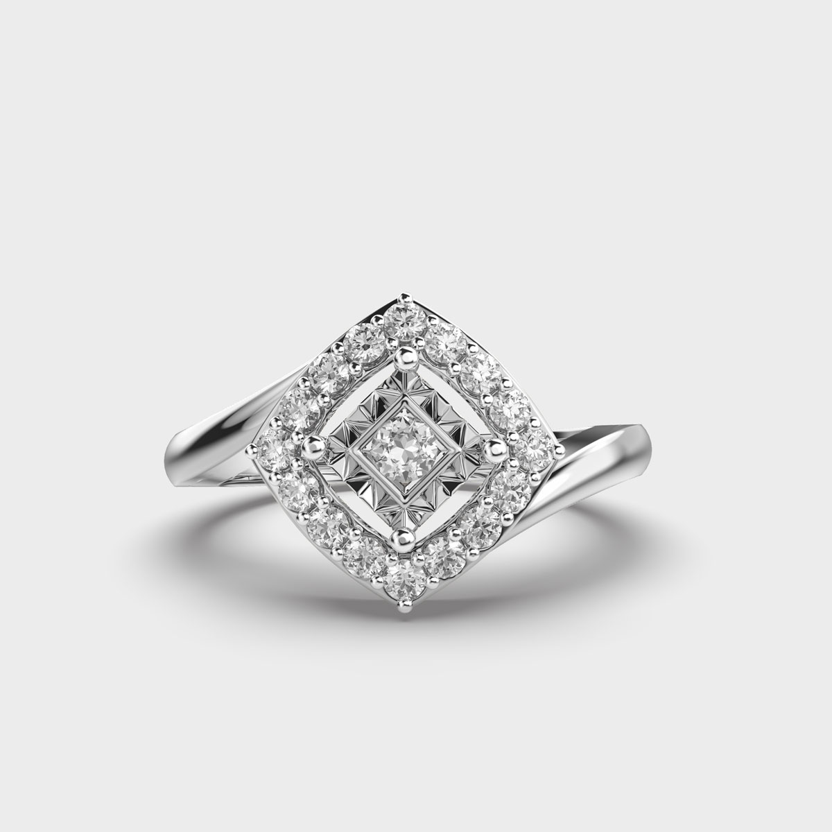 Quaint Quad Diamond Encrusted Ring