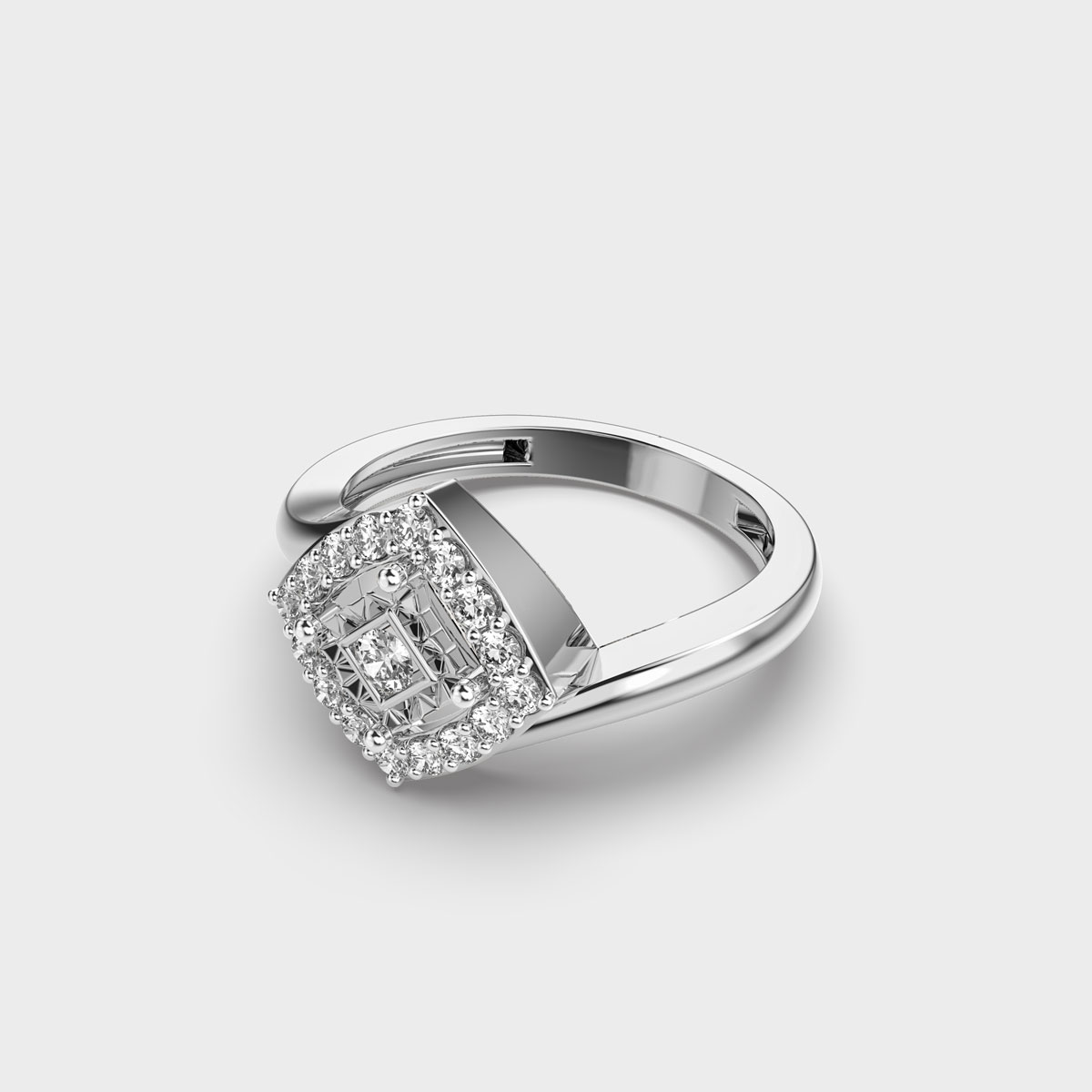 Quaint Quad Diamond Encrusted Ring
