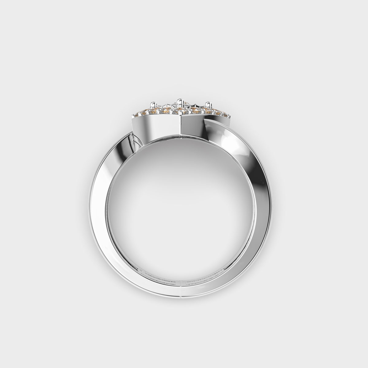 Quaint Quad Diamond Encrusted Ring