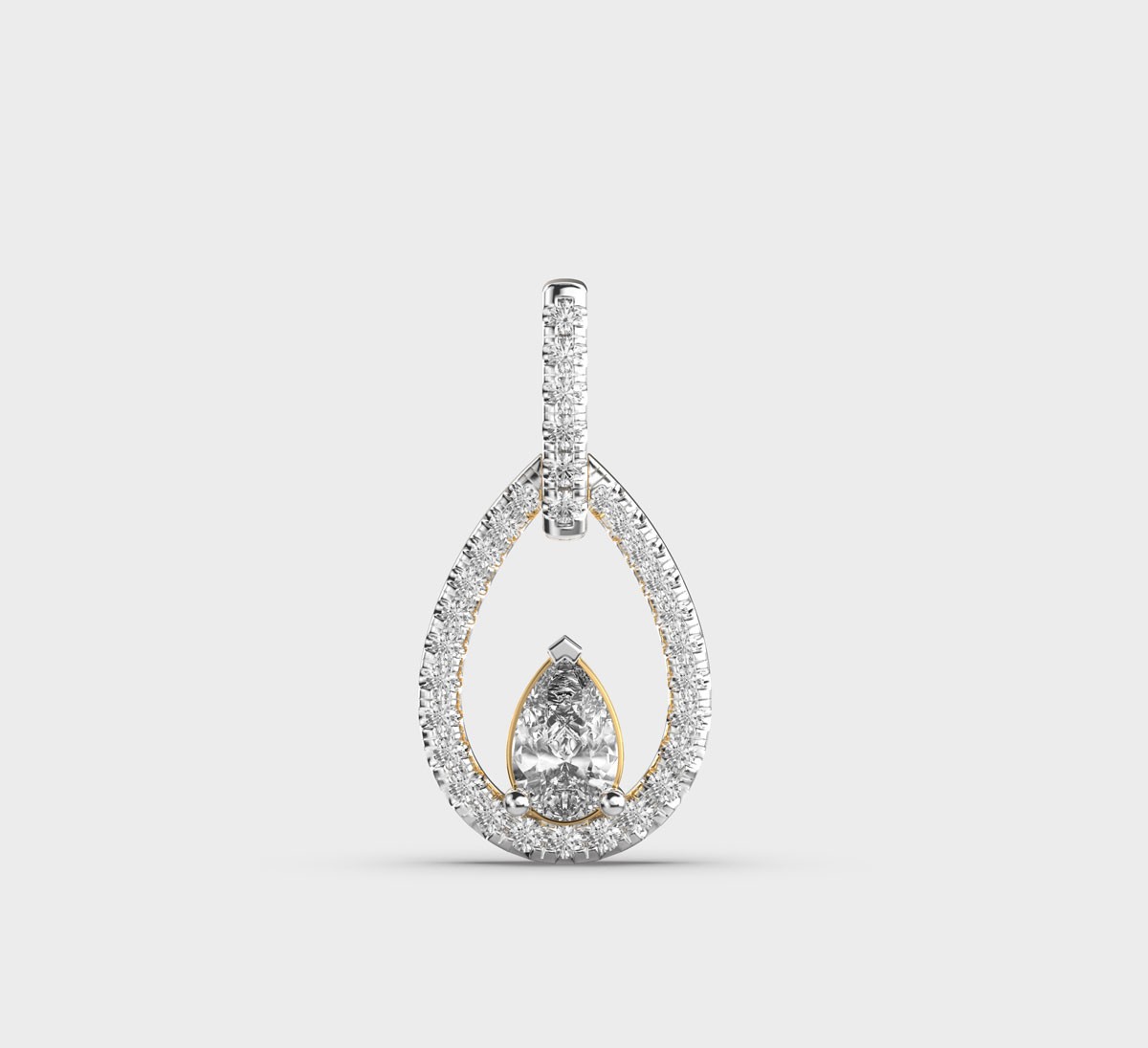 Eye Of Ankh Oval Diamond Pendant Without Chain