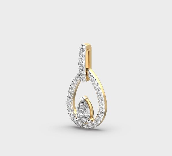 Eye Of Ankh Oval Diamond Pendant Without Chain