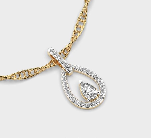 Eye Of Ankh Oval Diamond Pendant Without Chain