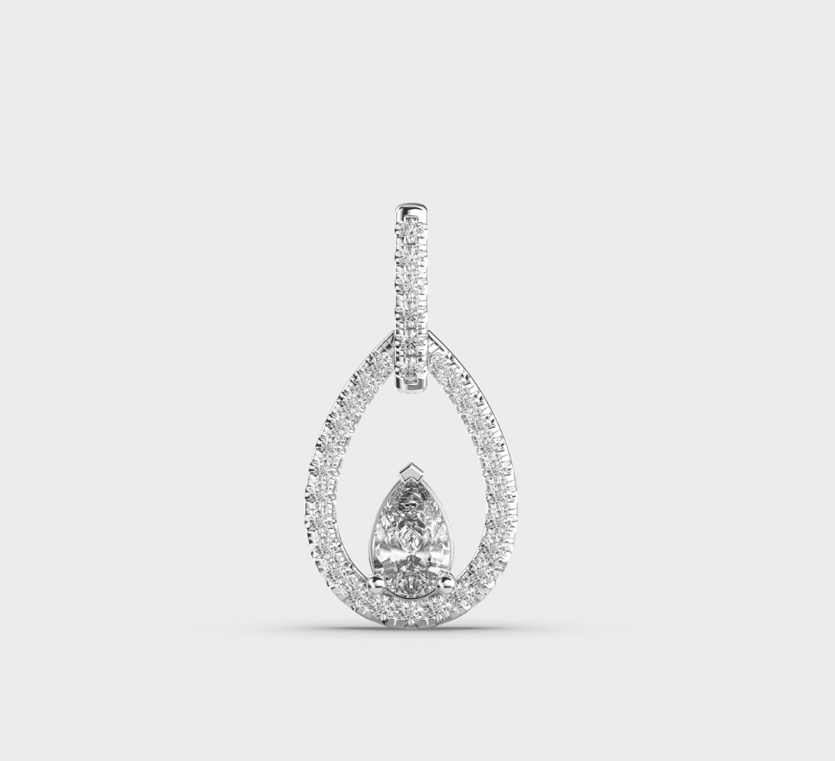 Eye Of Ankh Oval Diamond Pendant Without Chain