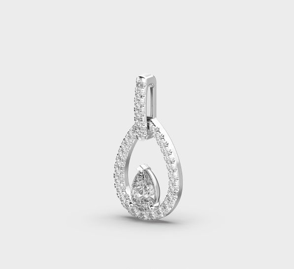 Eye Of Ankh Oval Diamond Pendant Without Chain