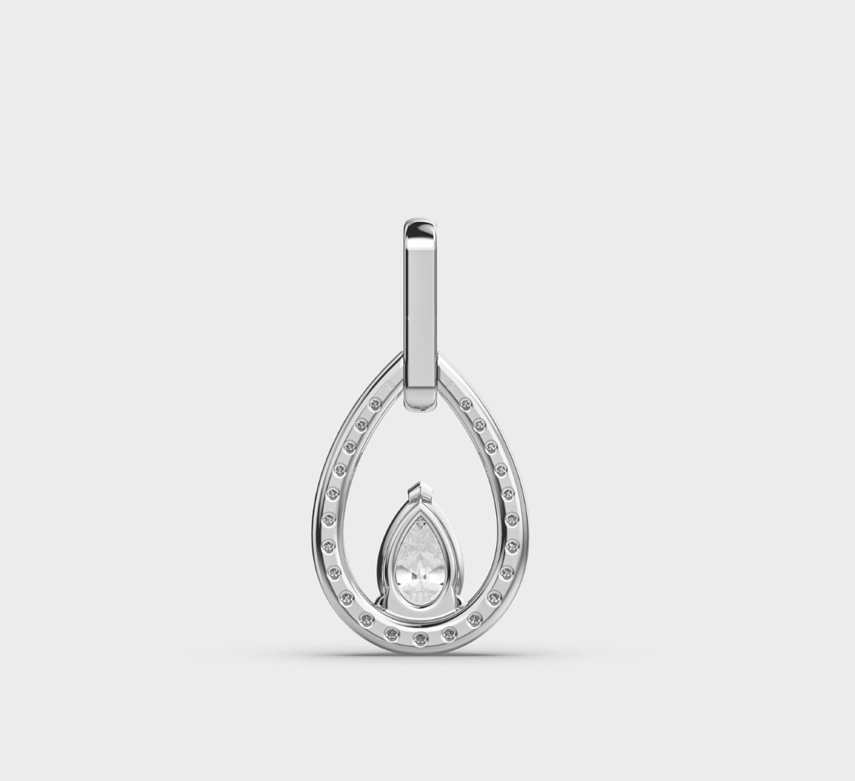 Eye Of Ankh Oval Diamond Pendant Without Chain