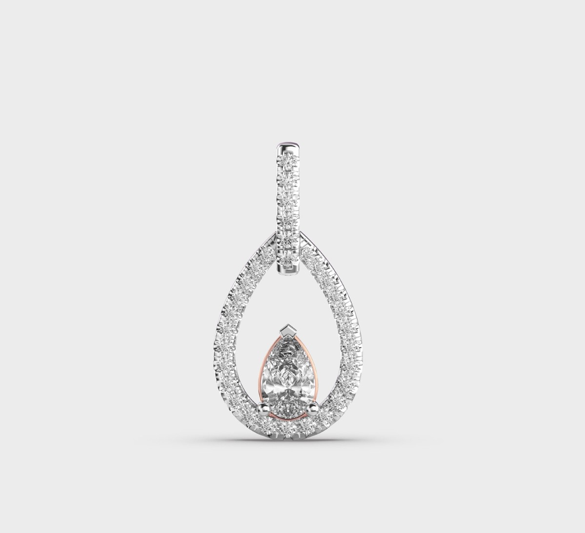 Eye Of Ankh Oval Diamond Pendant Without Chain