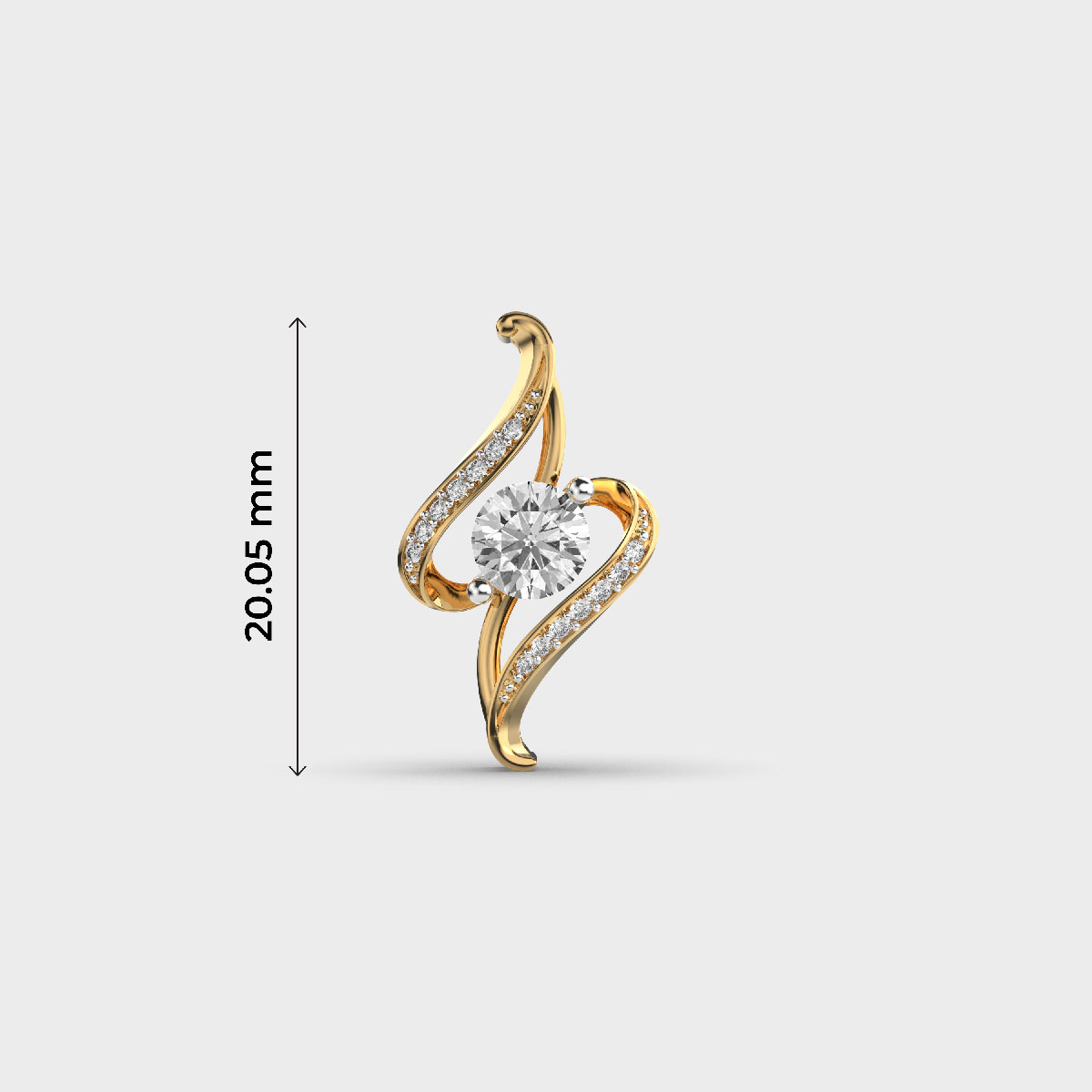 Twisted Style Round Diamond Pendant