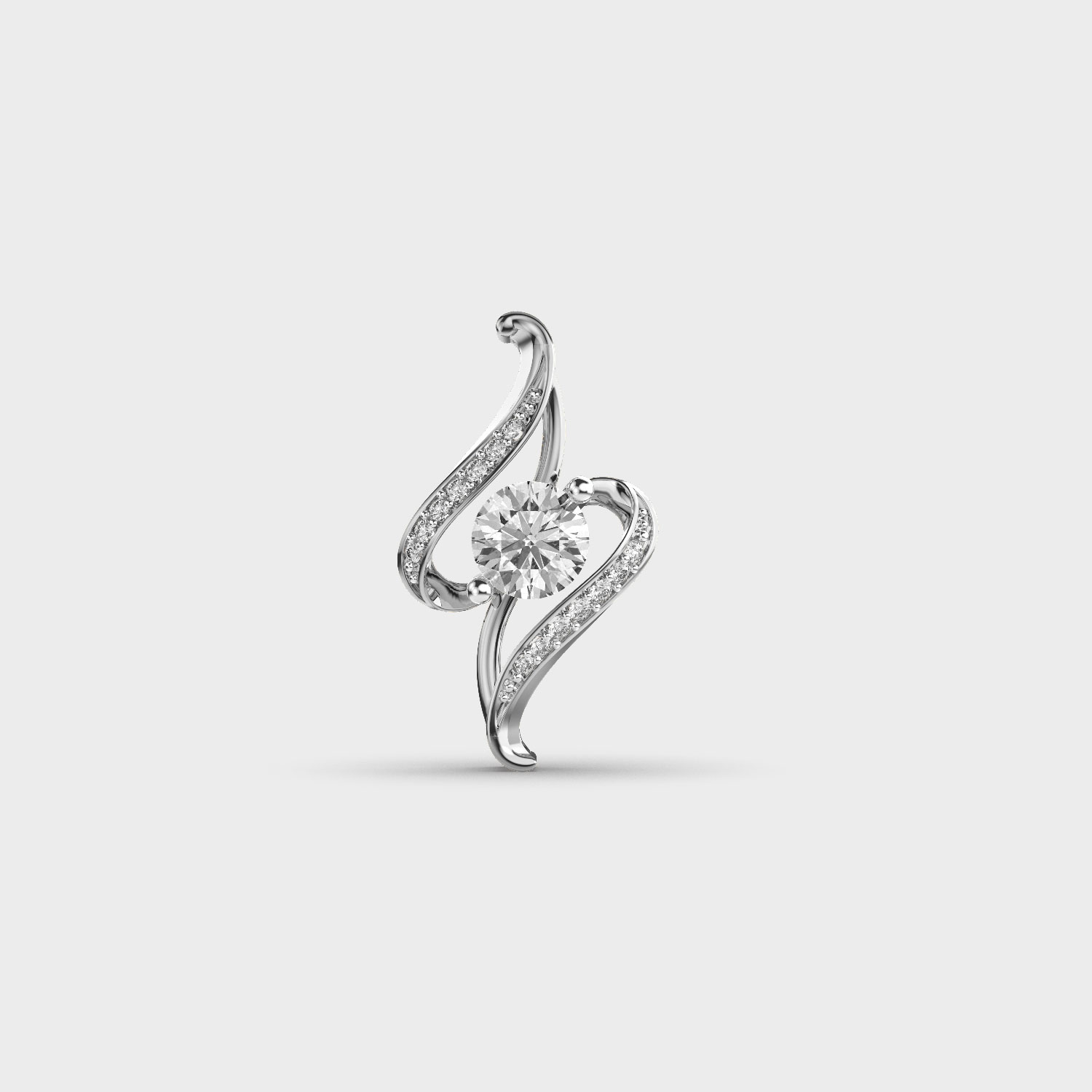 Twisted Style Round Diamond Pendant