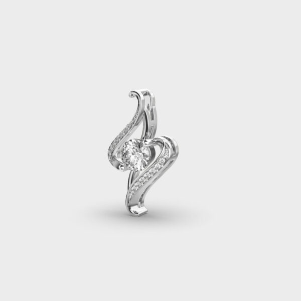 Twisted Style Round Diamond Pendant