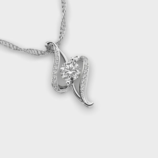 Twisted Style Round Diamond Pendant