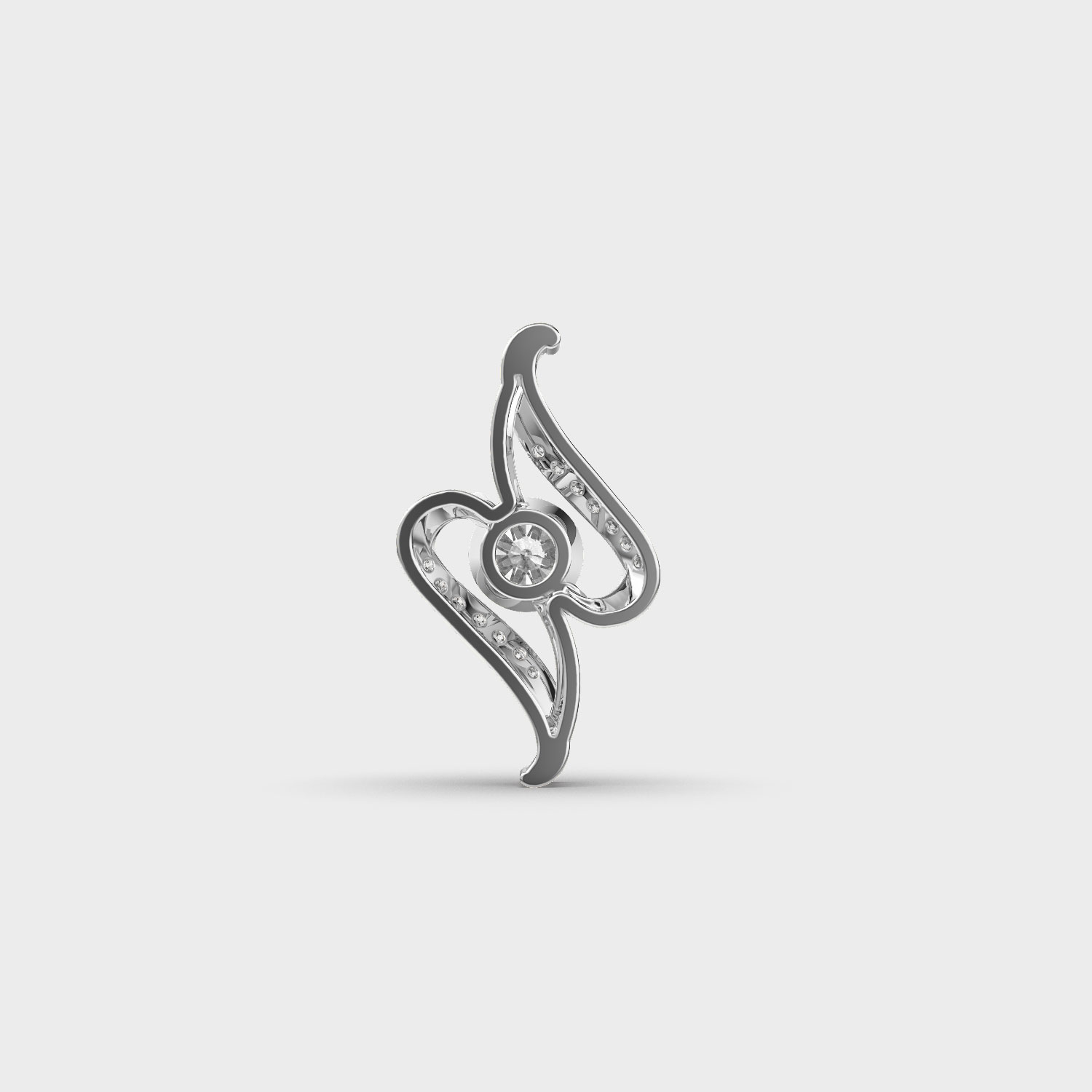 Twisted Style Round Diamond Pendant