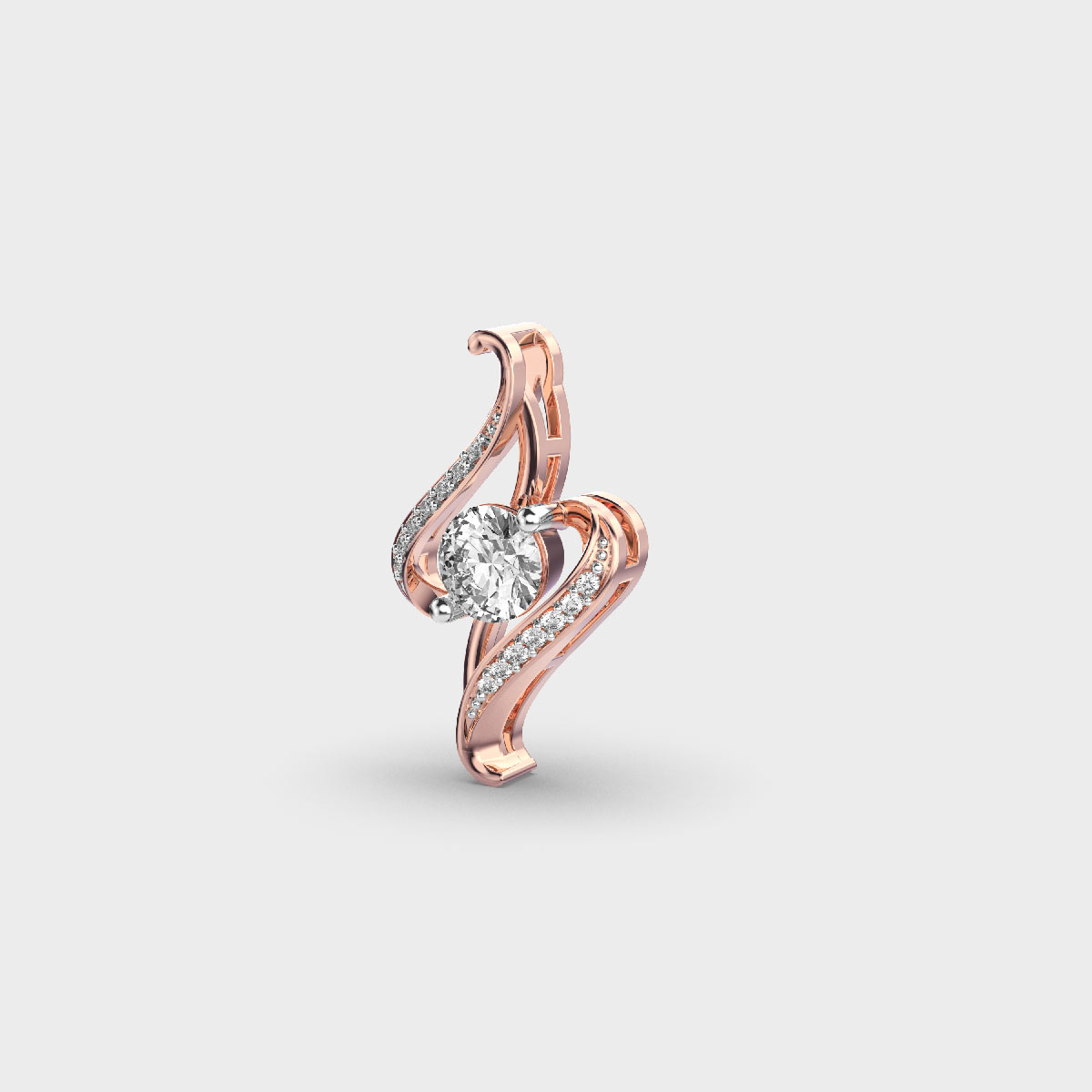 Twisted Style Round Diamond Pendant