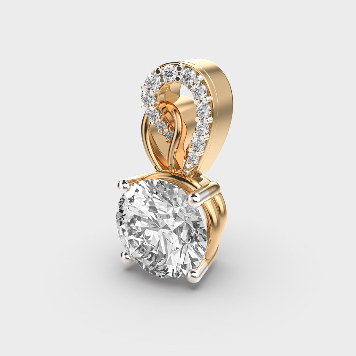 2 Carat Shimmering Solitaire Pendant (Without Chain)