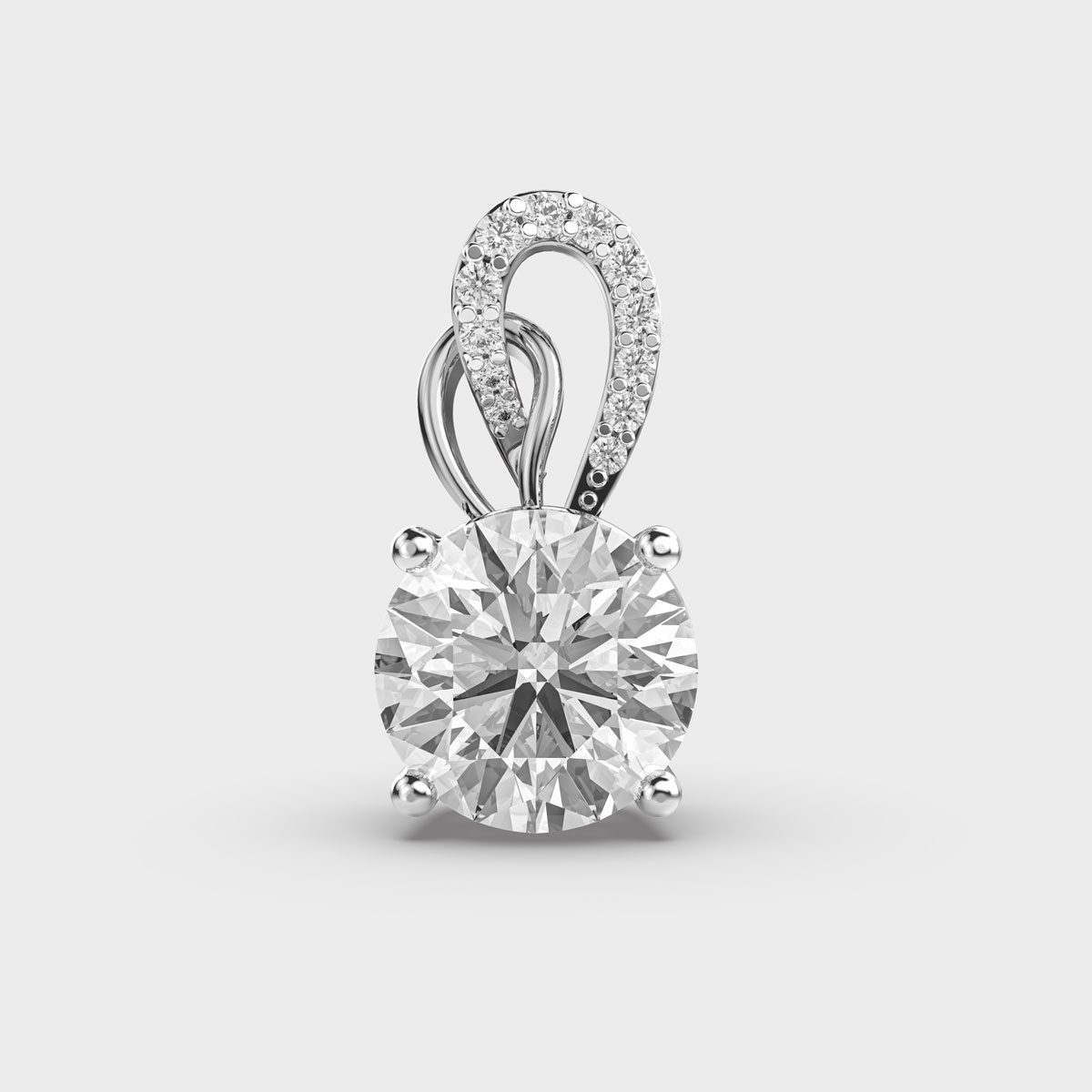 2 Carat Shimmering Solitaire Pendant (Without Chain)