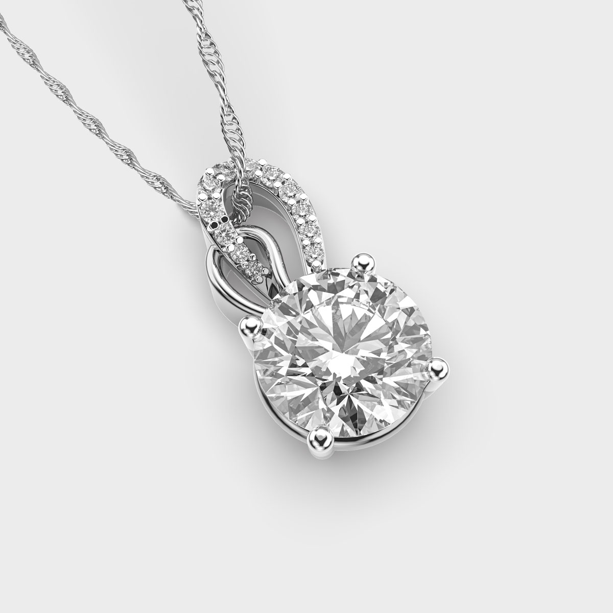 2 Carat Shimmering Solitaire Pendant (Without Chain)
