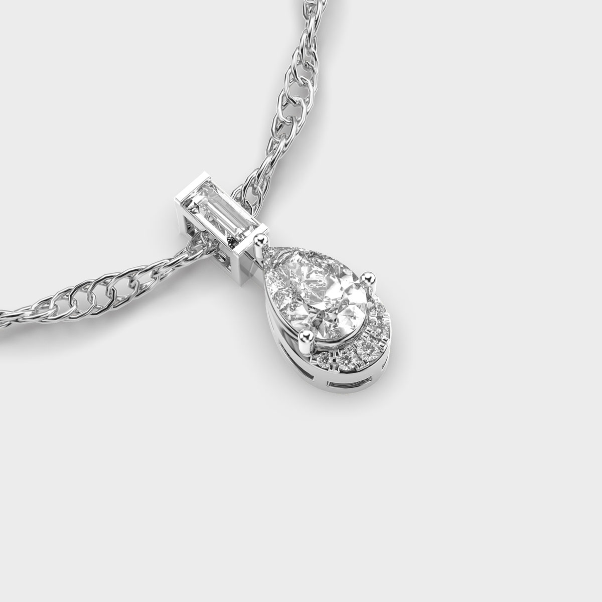 Dewfall Diamond Teardrop Pendant