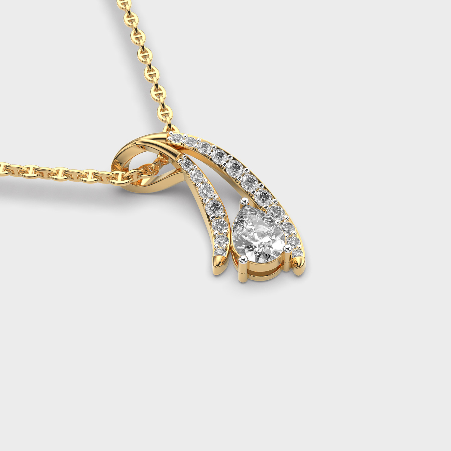 Sundrop Whisper Oval Diamond Pendant