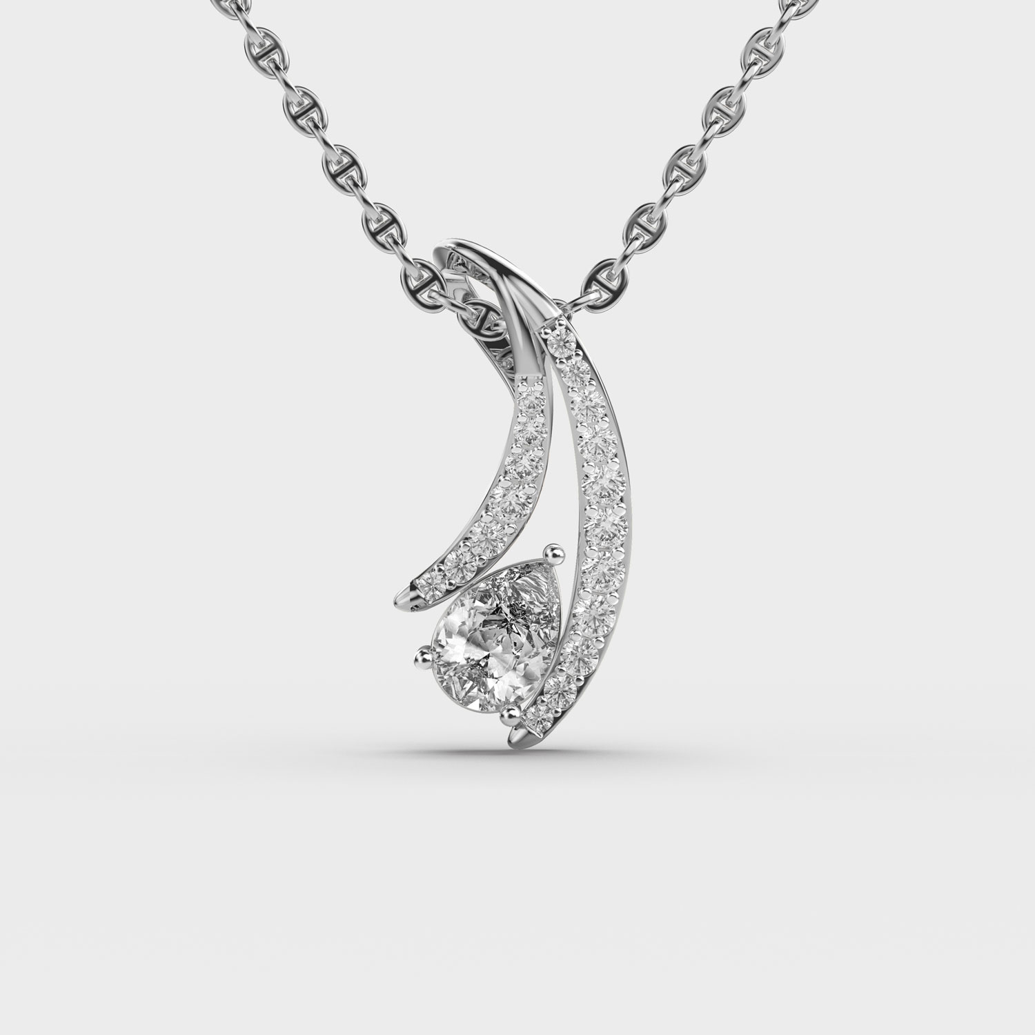 Sundrop Whisper Oval Diamond Pendant