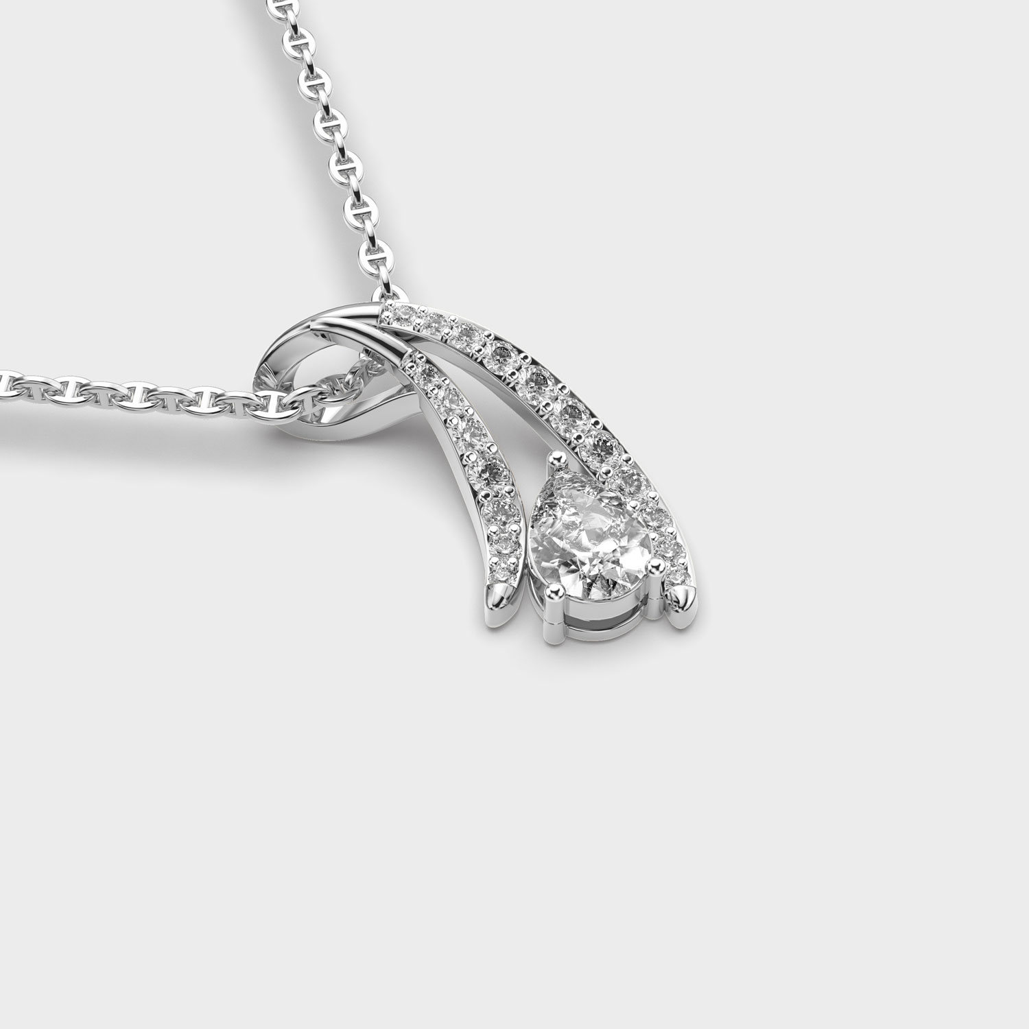 Sundrop Whisper Oval Diamond Pendant