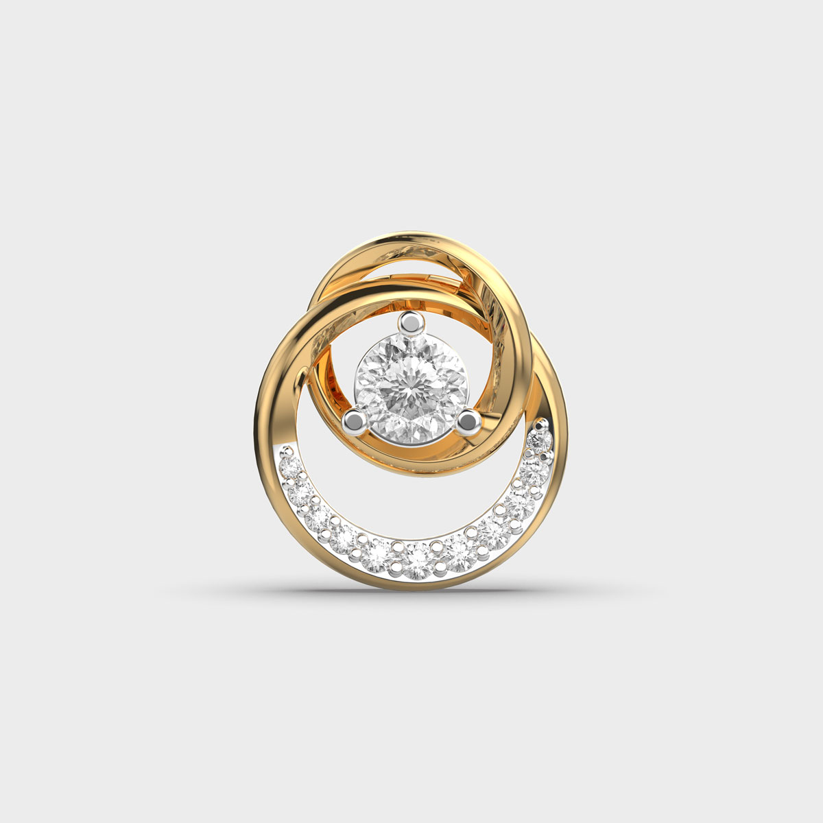Circular Padma Cut Diamond Solitaire Pendant without Chain