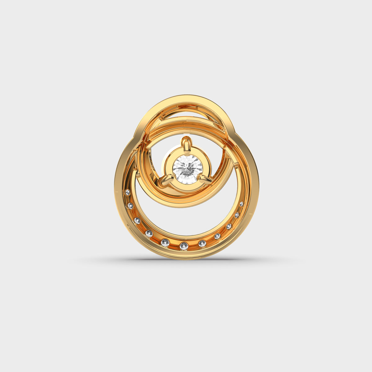 Circular Padma Cut Diamond Solitaire Pendant without Chain