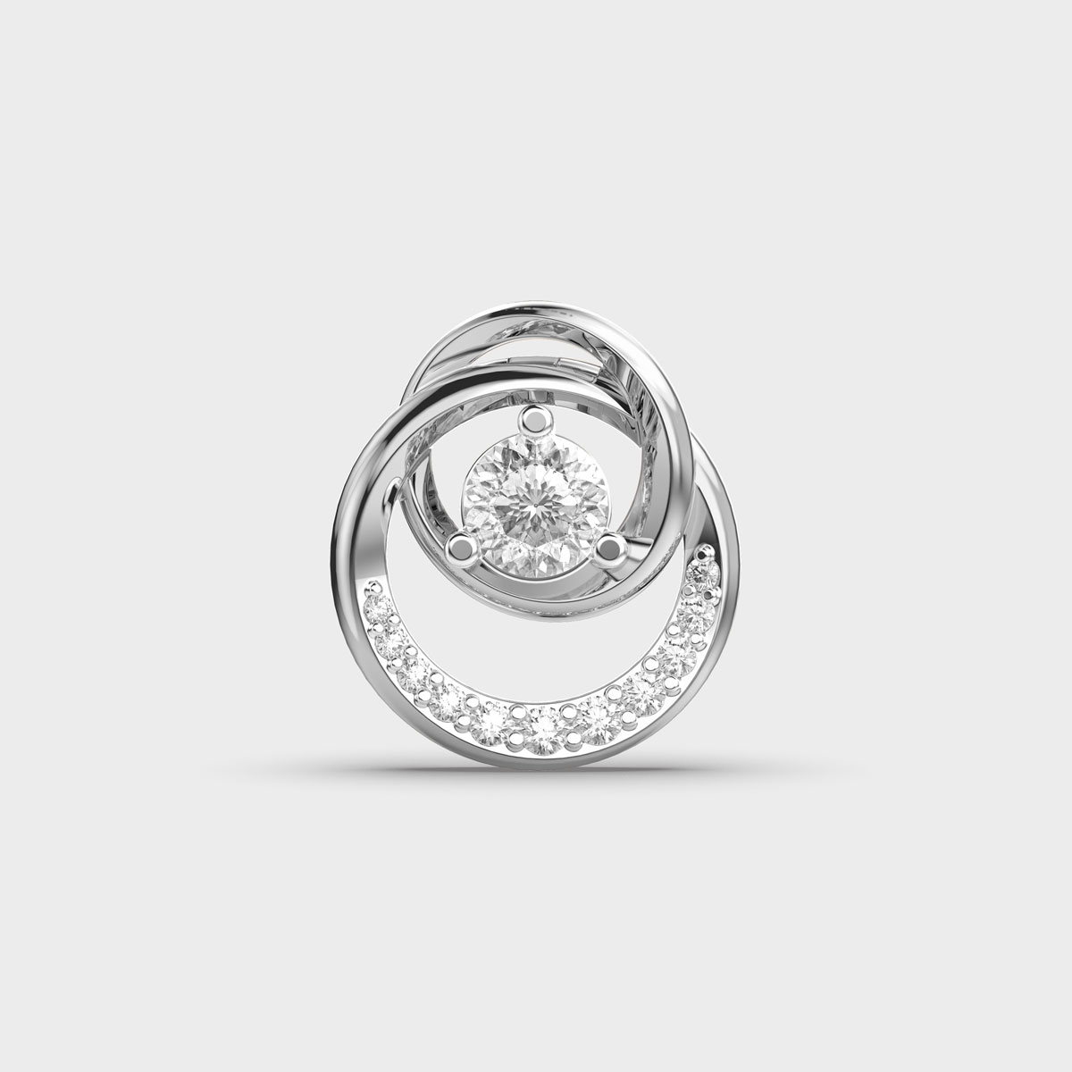 Circular Padma Cut Diamond Solitaire Pendant without Chain