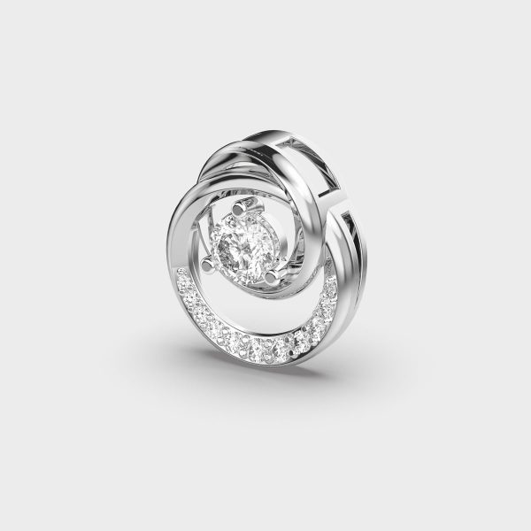 Circular Padma Cut Diamond Solitaire Pendant without Chain
