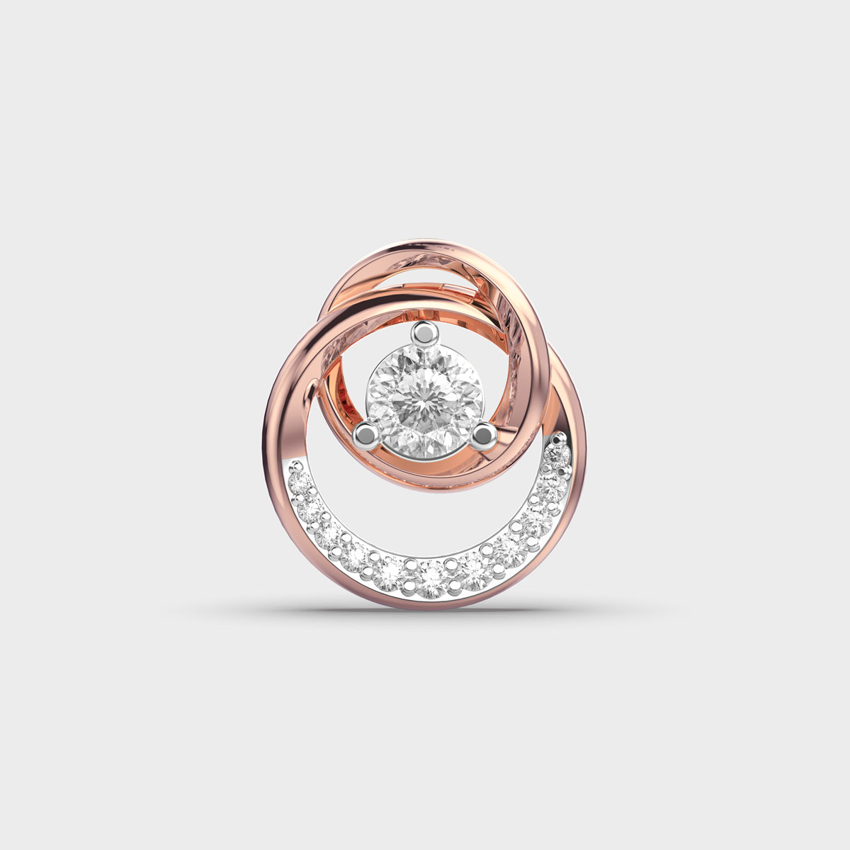 Circular Padma Cut Diamond Solitaire Pendant without Chain