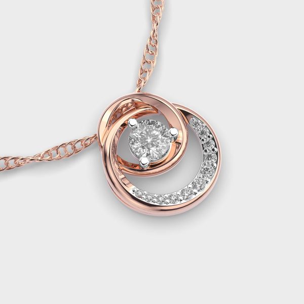 Circular Padma Cut Diamond Solitaire Pendant without Chain