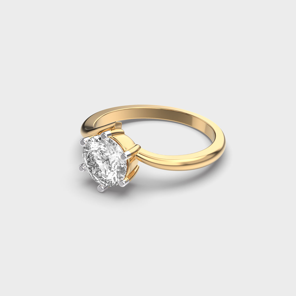 Diamond Ring with Curved Band