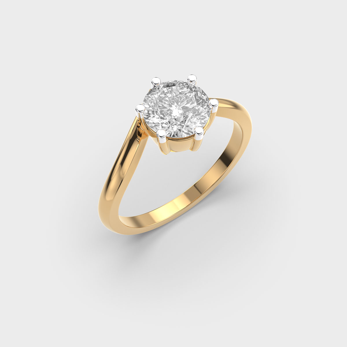 Diamond Ring with Curved Band