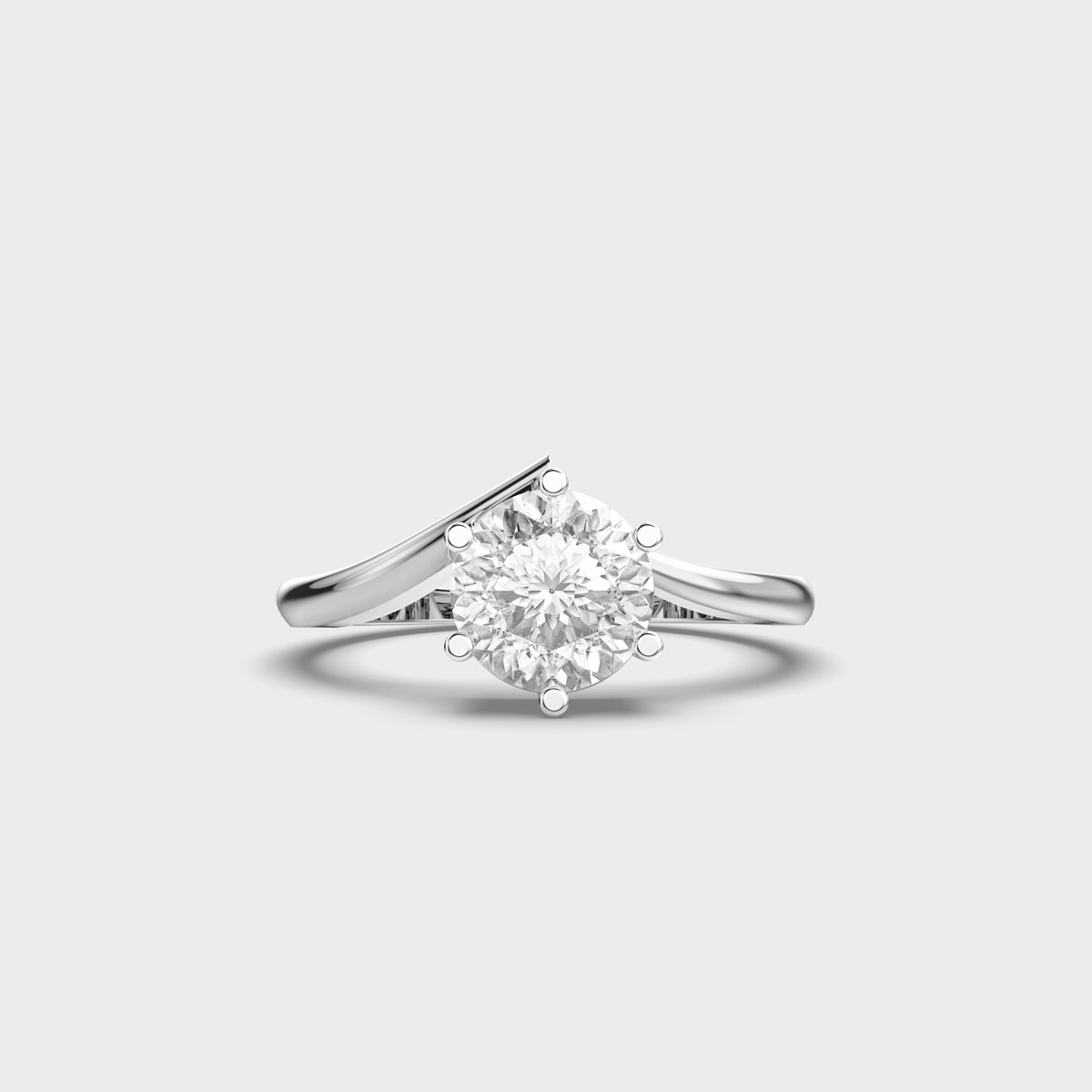 Diamond Ring with Curved Band