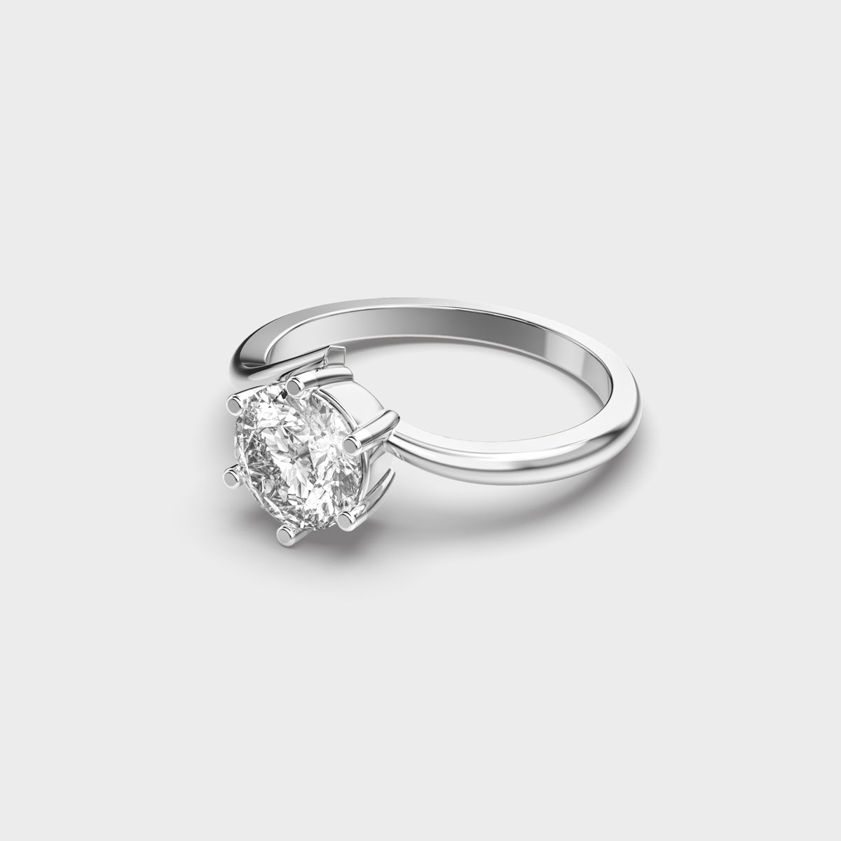 Diamond Ring with Curved Band