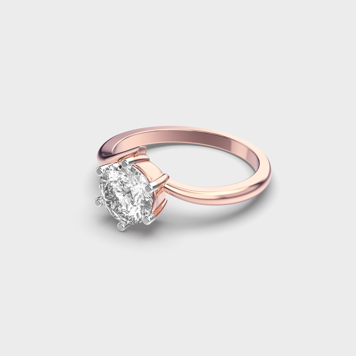 Diamond Ring with Curved Band