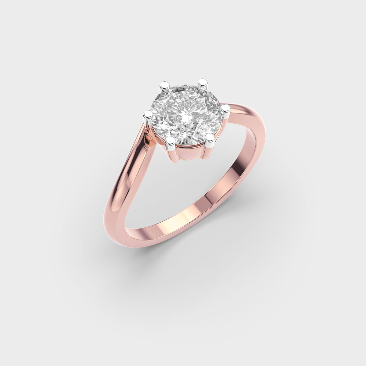 Diamond Ring with Curved Band
