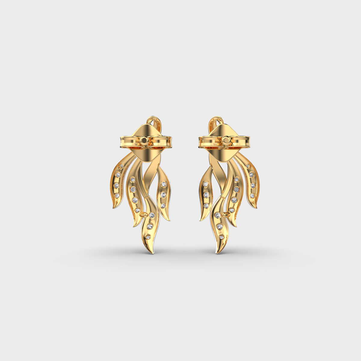 Flaring Ribbons Diamond Earrings