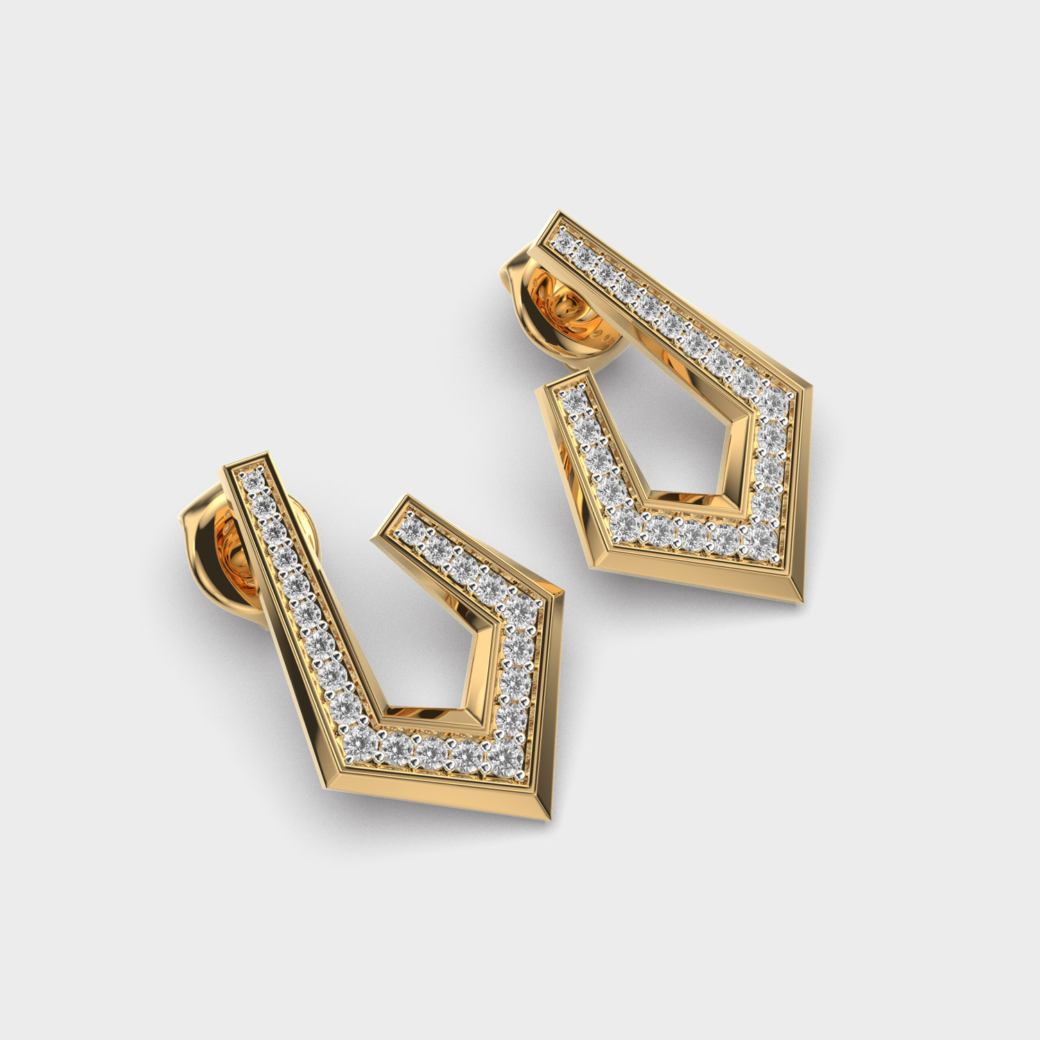 Bedazzled Unqiue Symmetery Diamond Studs