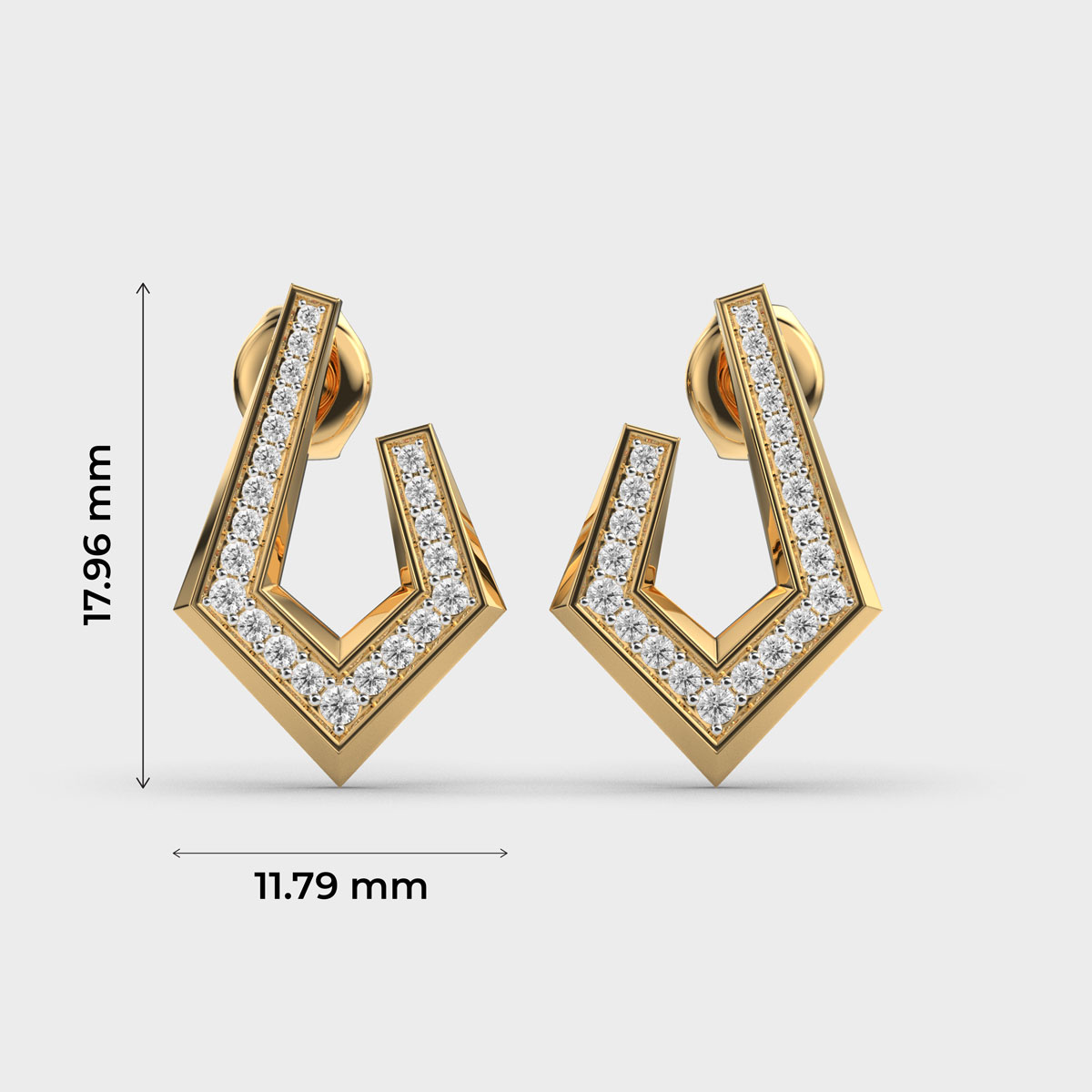 Bedazzled Unqiue Symmetery Diamond Studs