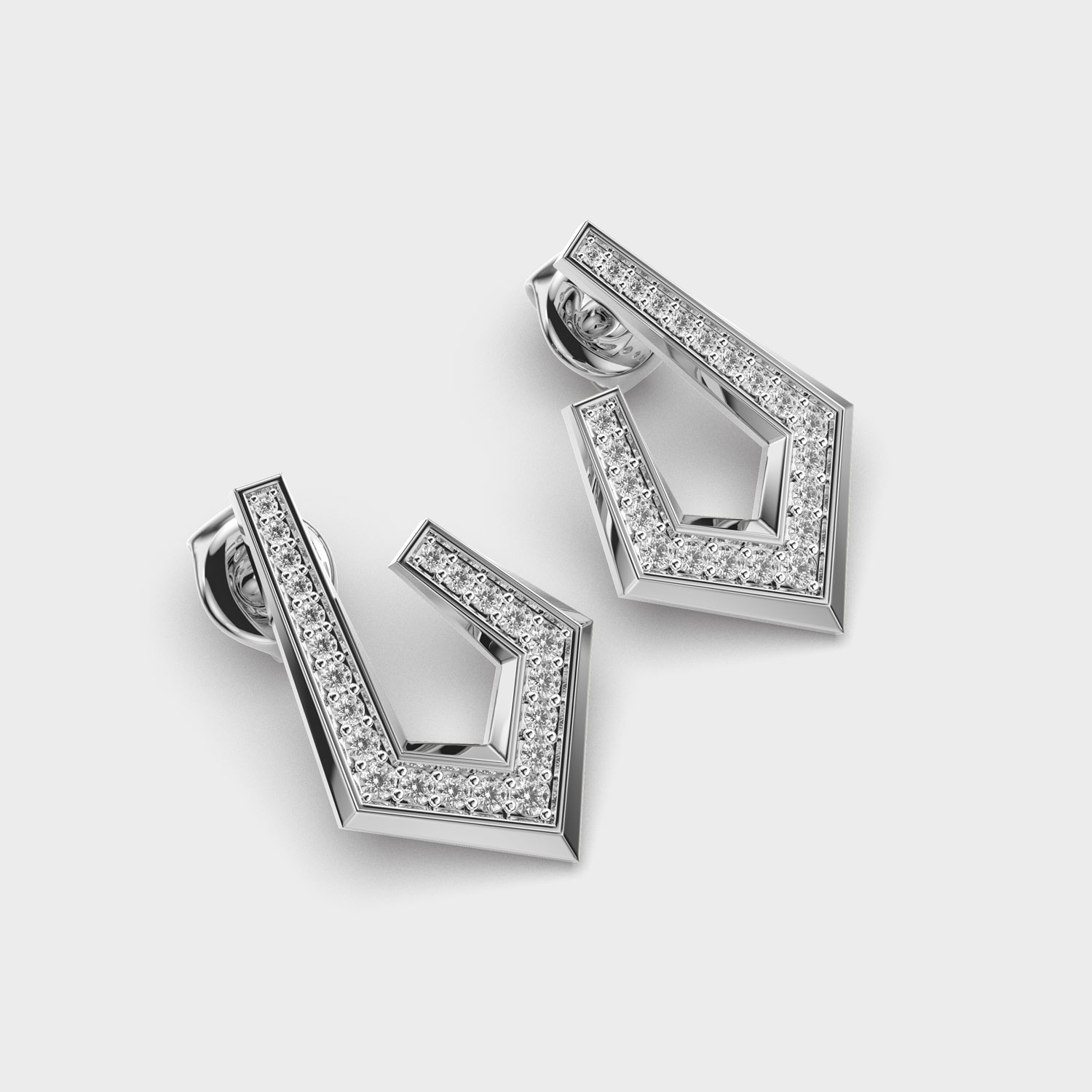 Bedazzled Unqiue Symmetery Diamond Studs