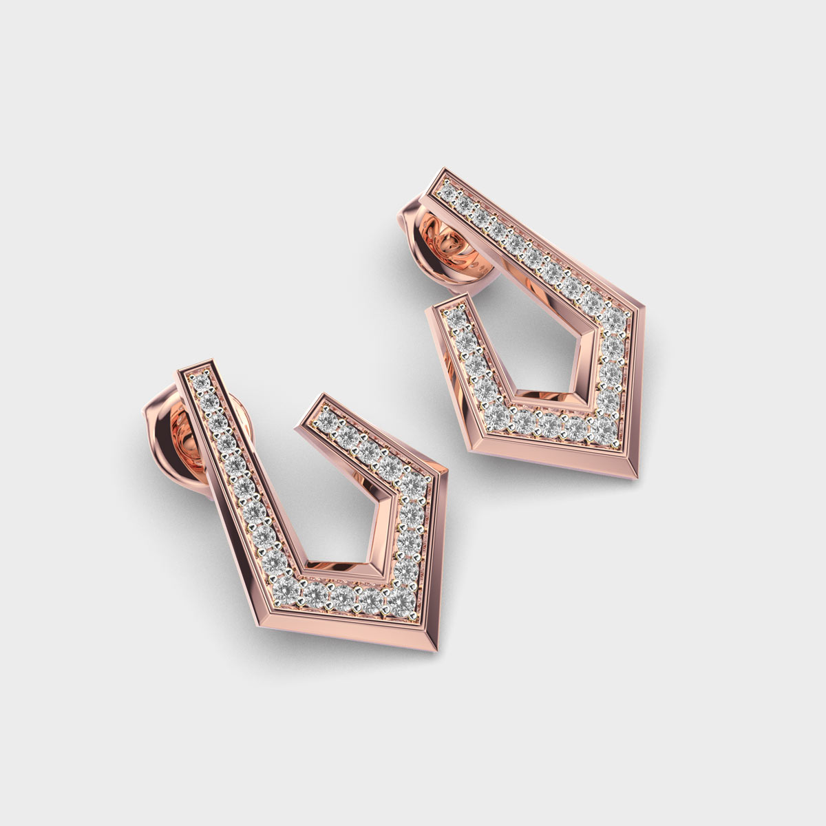 Bedazzled Unqiue Symmetery Diamond Studs