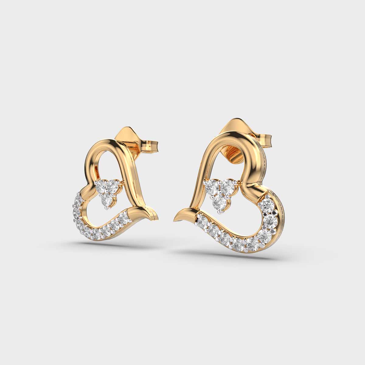 Tilting Hearts Diamond Earrings