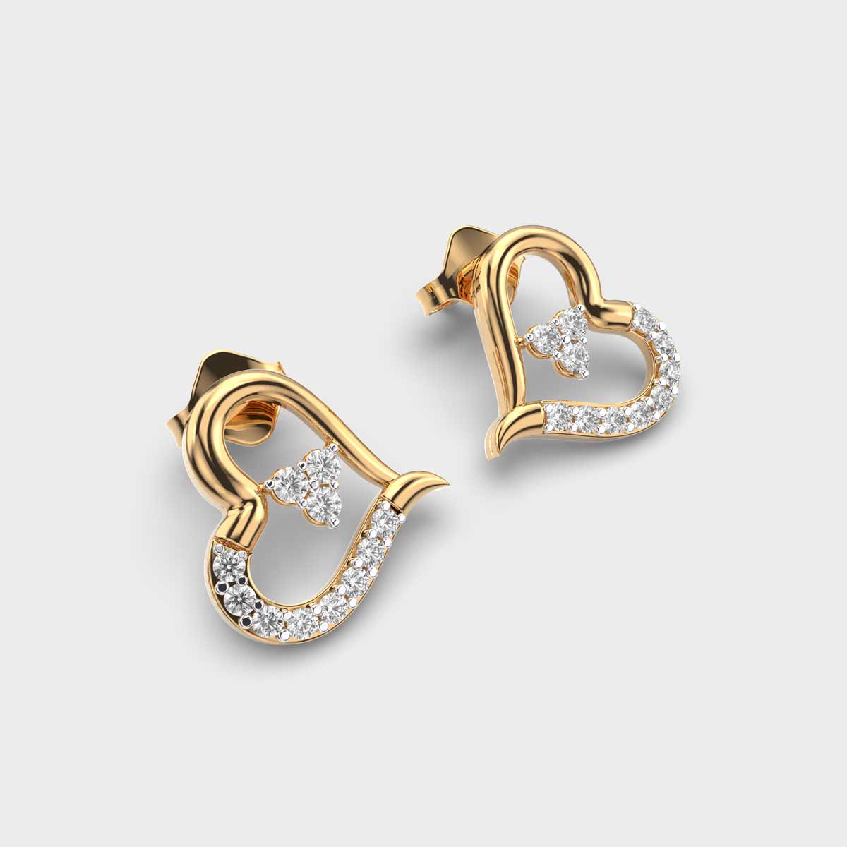 Tilting Hearts Diamond Earrings