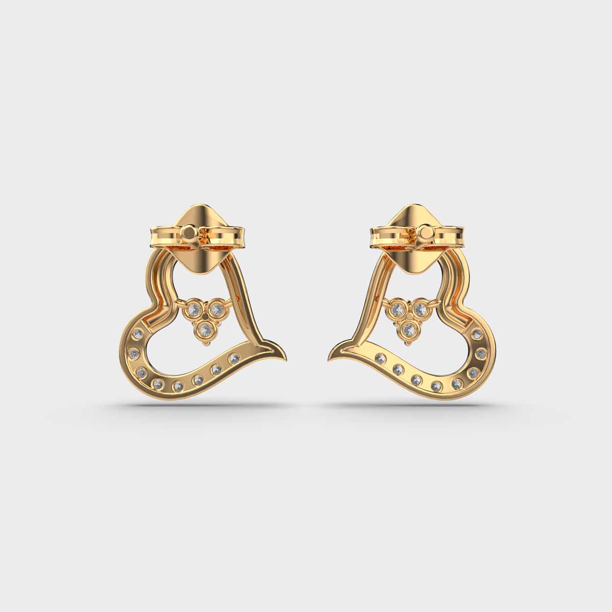Tilting Hearts Diamond Earrings
